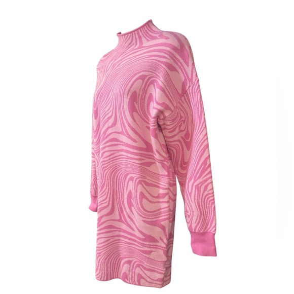 Gianni Bini GB Sweater Dress Pink Marble Swirl Long Sleeve NWT Size XL - Picture 4 of 11